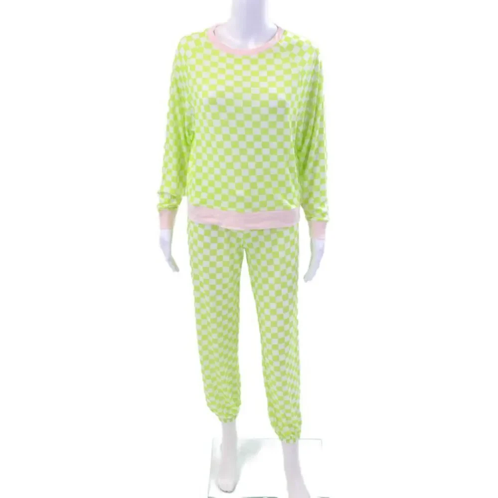 Honeydew Women's Star Seeker Lounge Set Iguana Check Green Size XS